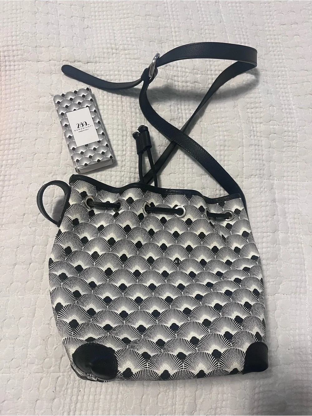 Black & White Patterned Crossbody Bag